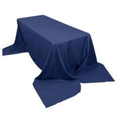 Polyester 90"x156" Rectangle Tablecloth Navy Blue - Seamless Wrinkle-Resistant Table Cover