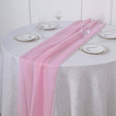 Chiffon 6ft Table Runner Pink - Flowy & Lightweight Table Decor