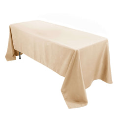 Premium Polyester 60"x126" Rectangle Tablecloth Beige - Stain-Resistant 220GSM Finish Table Cover