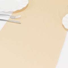 Scuba Polyester 12"x108" Table Runner Beige - Wrinkle-Free Table Linen