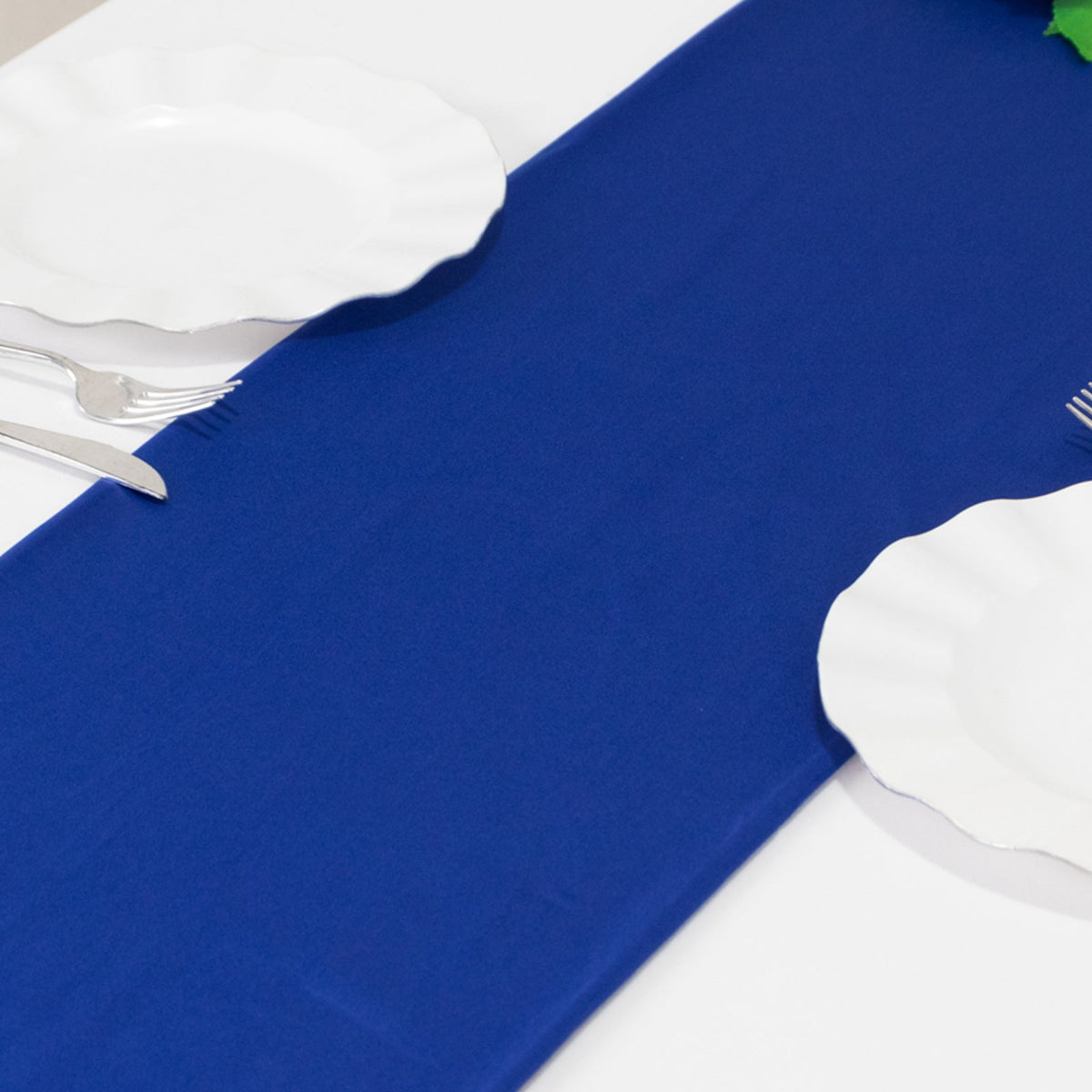Scuba Polyester 12"x108" Table Runner Royal Blue - Wrinkle-Free Table Linen