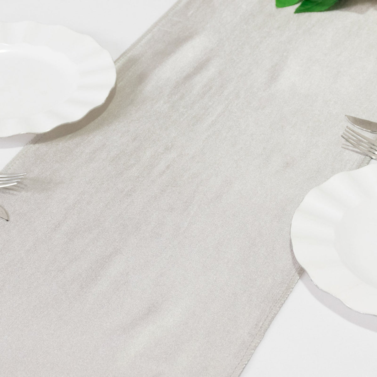 Scuba Polyester 12"x108" Table Runner Shimmer Silver - Wrinkle-Free Table Linen