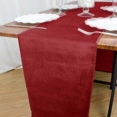 Premium Velvet 12"x108" Table Runner Red - Sheen Finish Reusable Table Decor