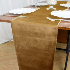 Premium Velvet 12"x108" Table Runner Gold - Sheen Finish & Reusable Table Decor for Weddings & Events
