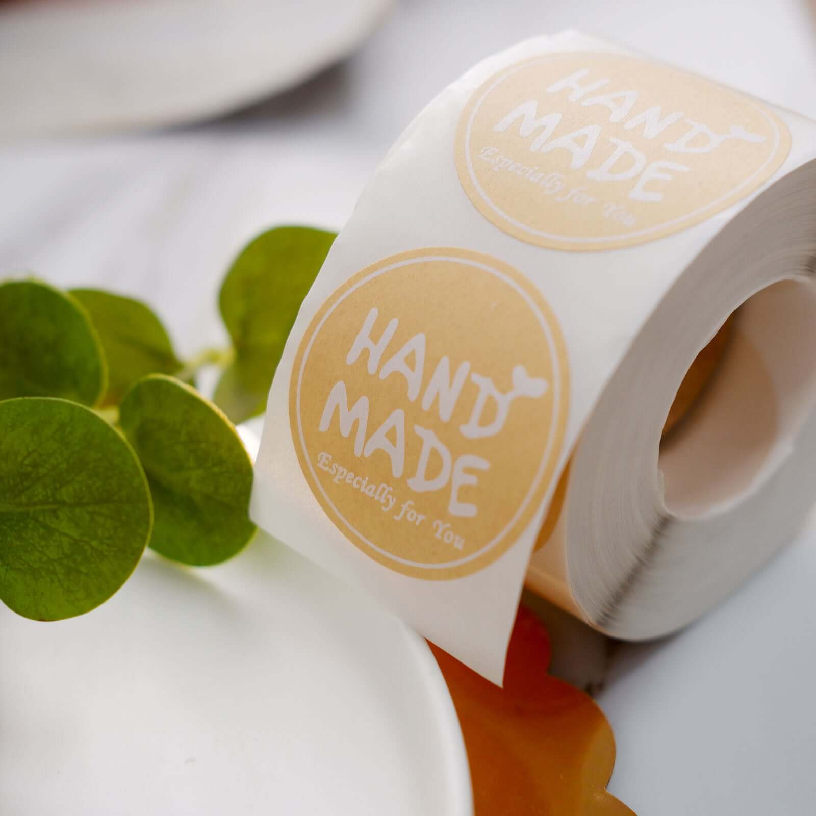500Pcs 1.5" Handmade Especially For You Stickers Roll, Cookie and Bakery Box Labels - Round