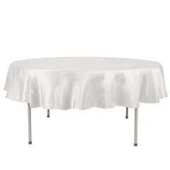 Satin 90" Round Tablecloth Ivory - Smooth and Lustrous Table Cover