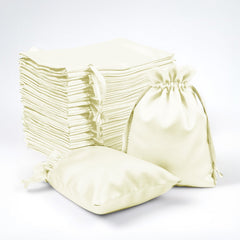 60 Pack Satin Drawstring Favor Gift Bags, Yellow 3"x4" Jewelry & Candy Bags for Weddings & Parties