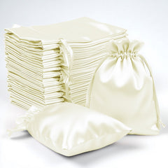 60 Pack 4"x6" Yellow Satin Wedding Party Favor Bags, Drawstring Pouch Gift Bags