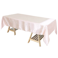 Satin Rectangular 60"x102" Tablecloth Blush - Smooth and Lustrous Table Cover