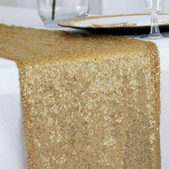 Sequin 12"x108" Table Runner Gold - Glittering Design for Stylish Celebrations