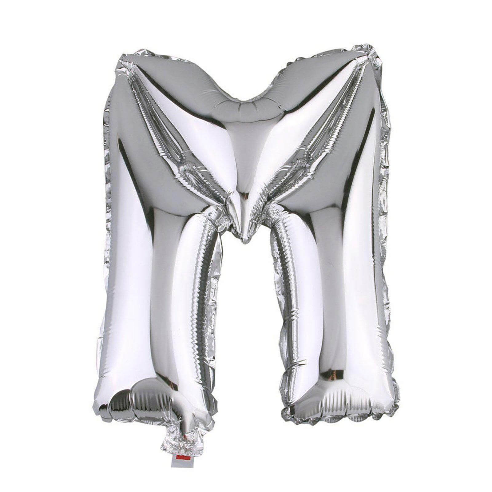 35" Silver Letter and Number Balloons, Metallic Mylar Foil Helium Air Balloons