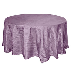 Taffeta 120" Round Tablecloth Violet Amethyst - Seamless Accordion Crinkle Table Cover